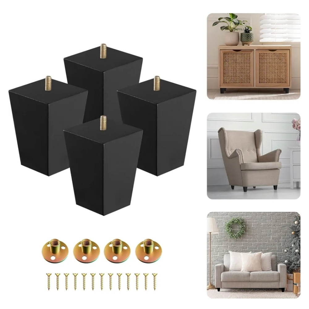 Black Furniture Legs Set of 4